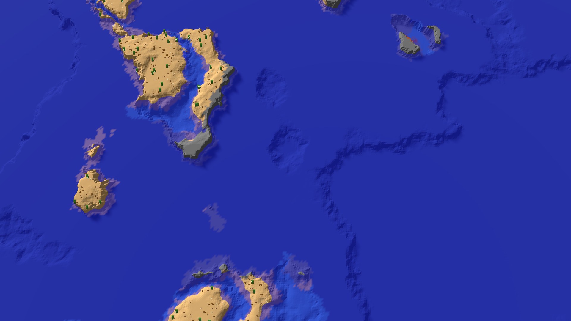 Aerial 3D overview 500 blocks SW of spawn