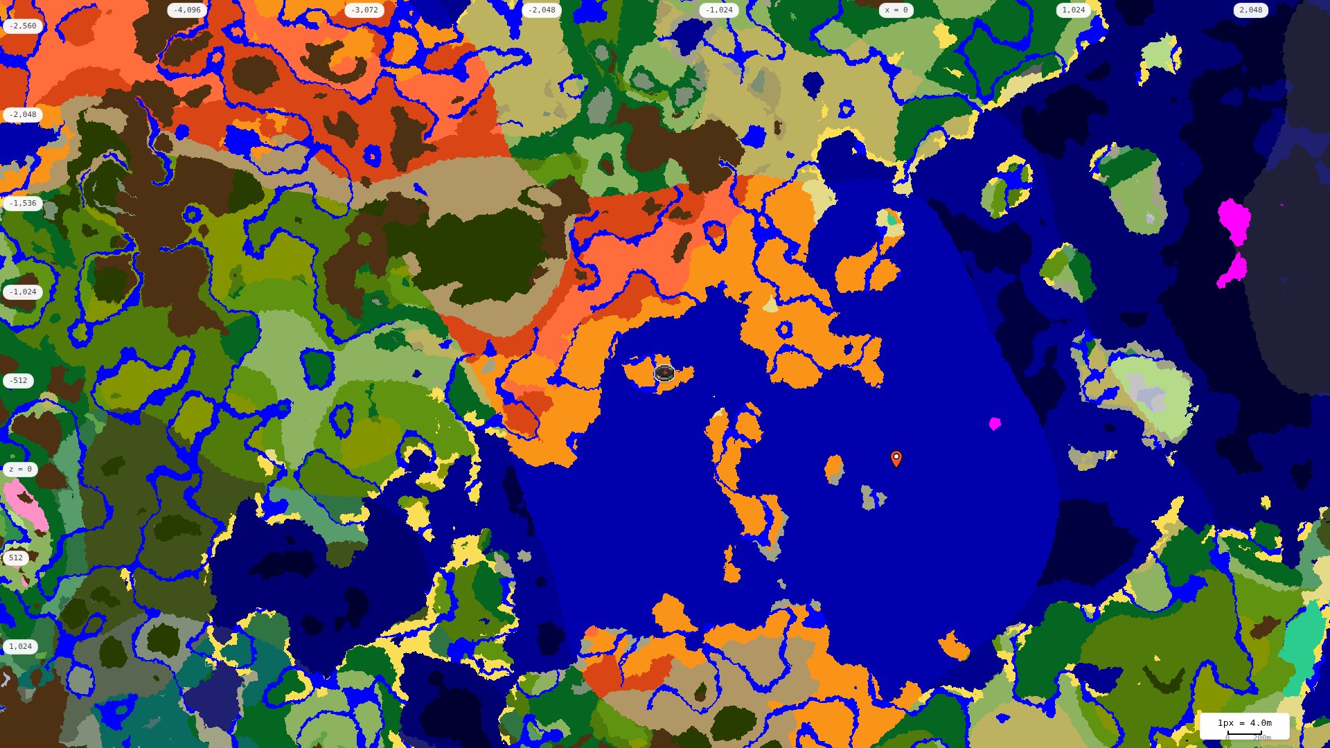Top-down biome map at 4 m per pixel