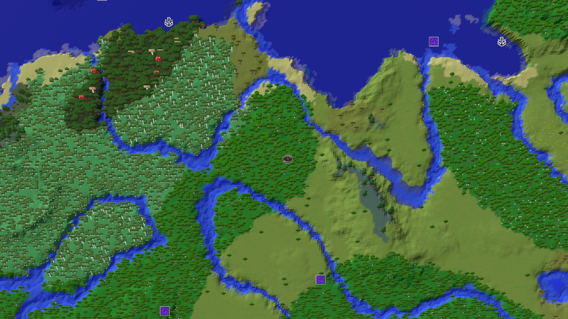 3D perspective view of the seed with structure markers