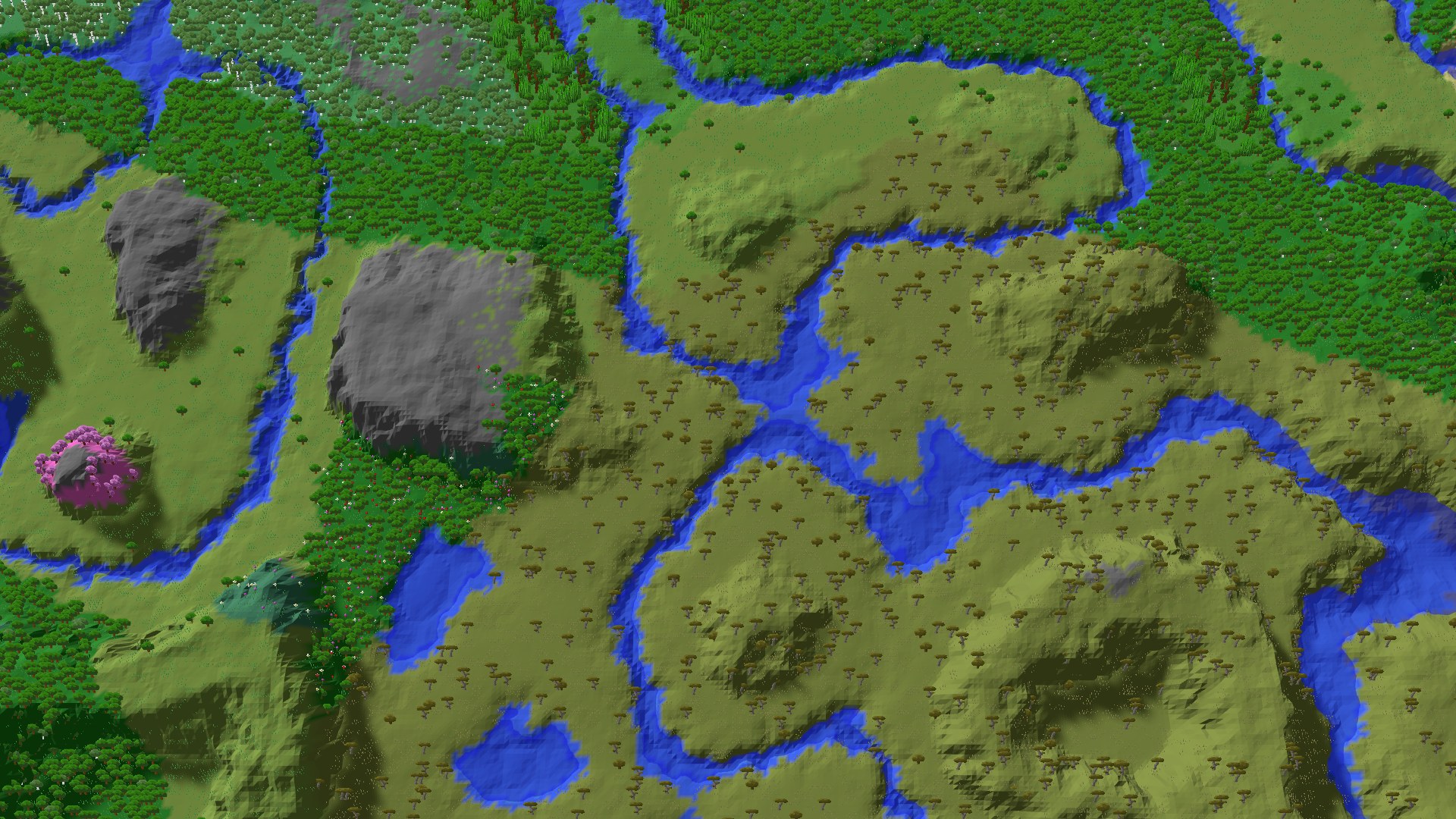 Aerial 3D overview 500 blocks NE of spawn