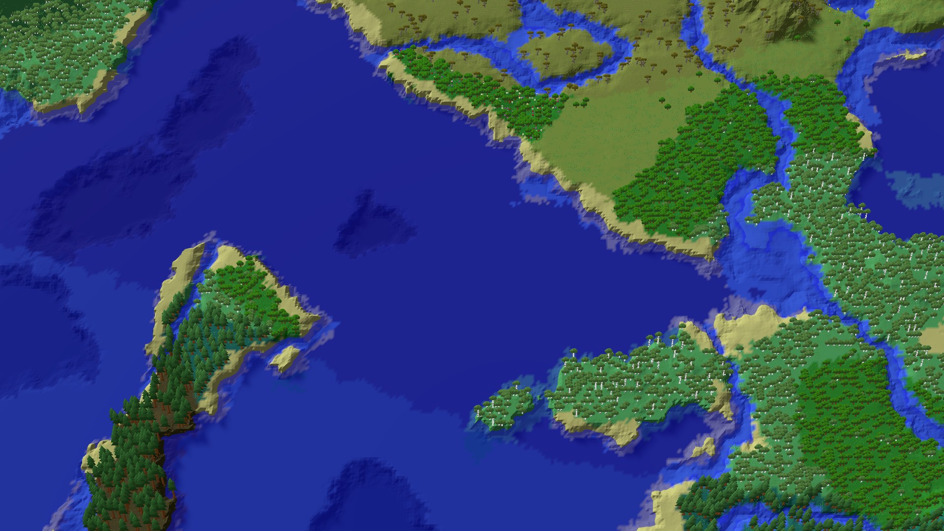Aerial 3D overview 500 blocks SE of spawn