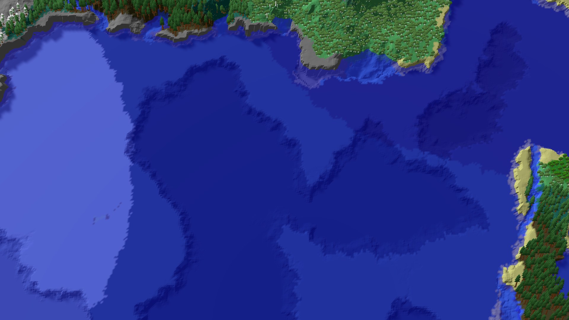 Aerial 3D overview 500 blocks SW of spawn
