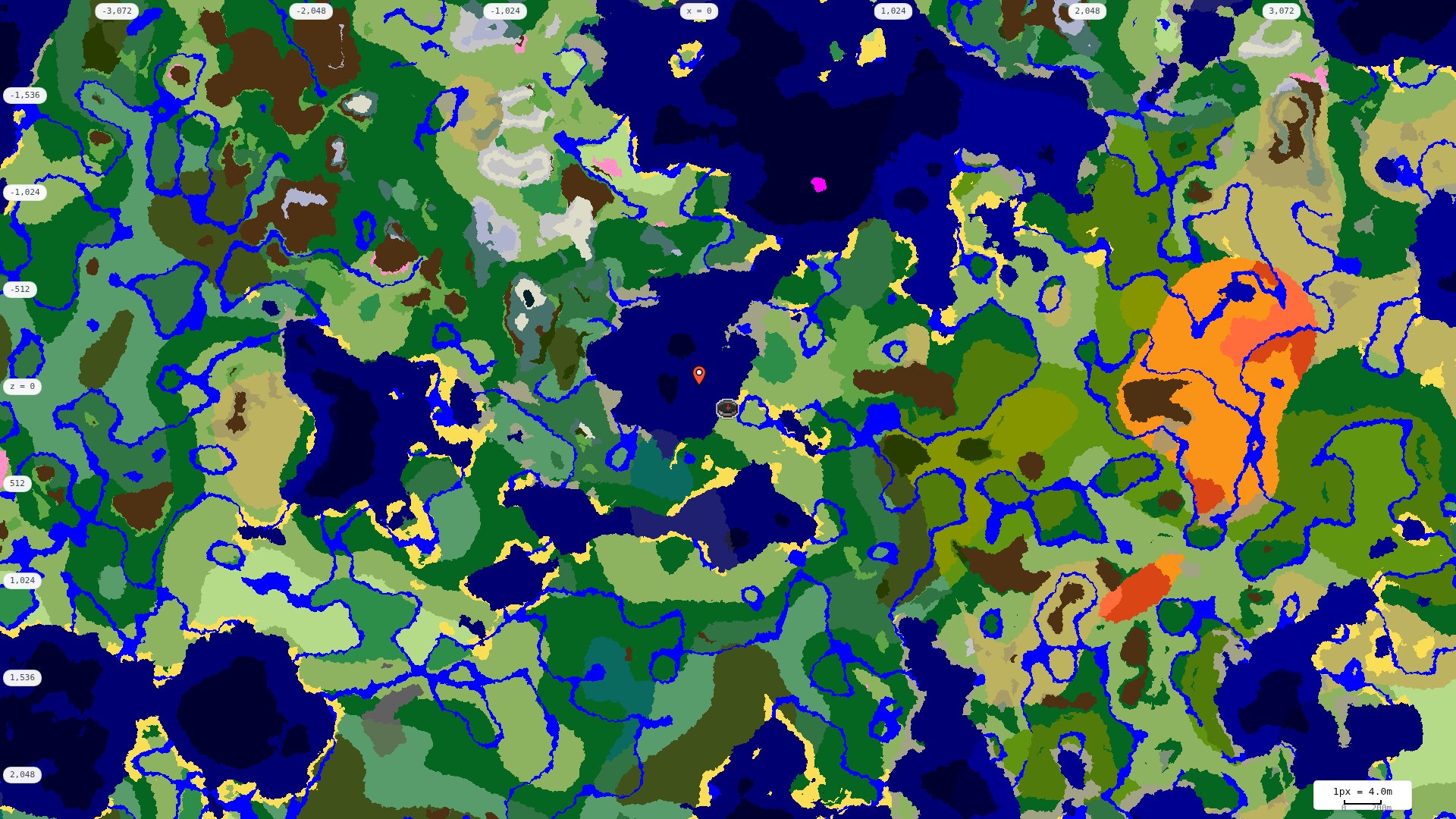 Top-down biome map at 4 m per pixel