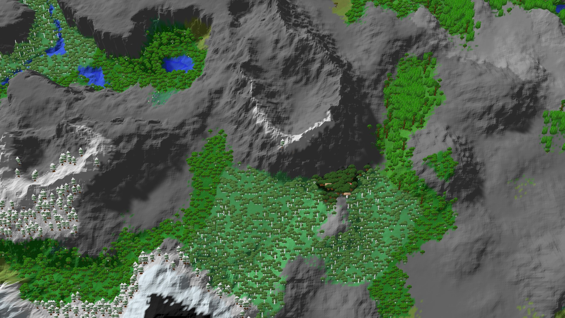 Aerial 3D overview 500 blocks NE of spawn