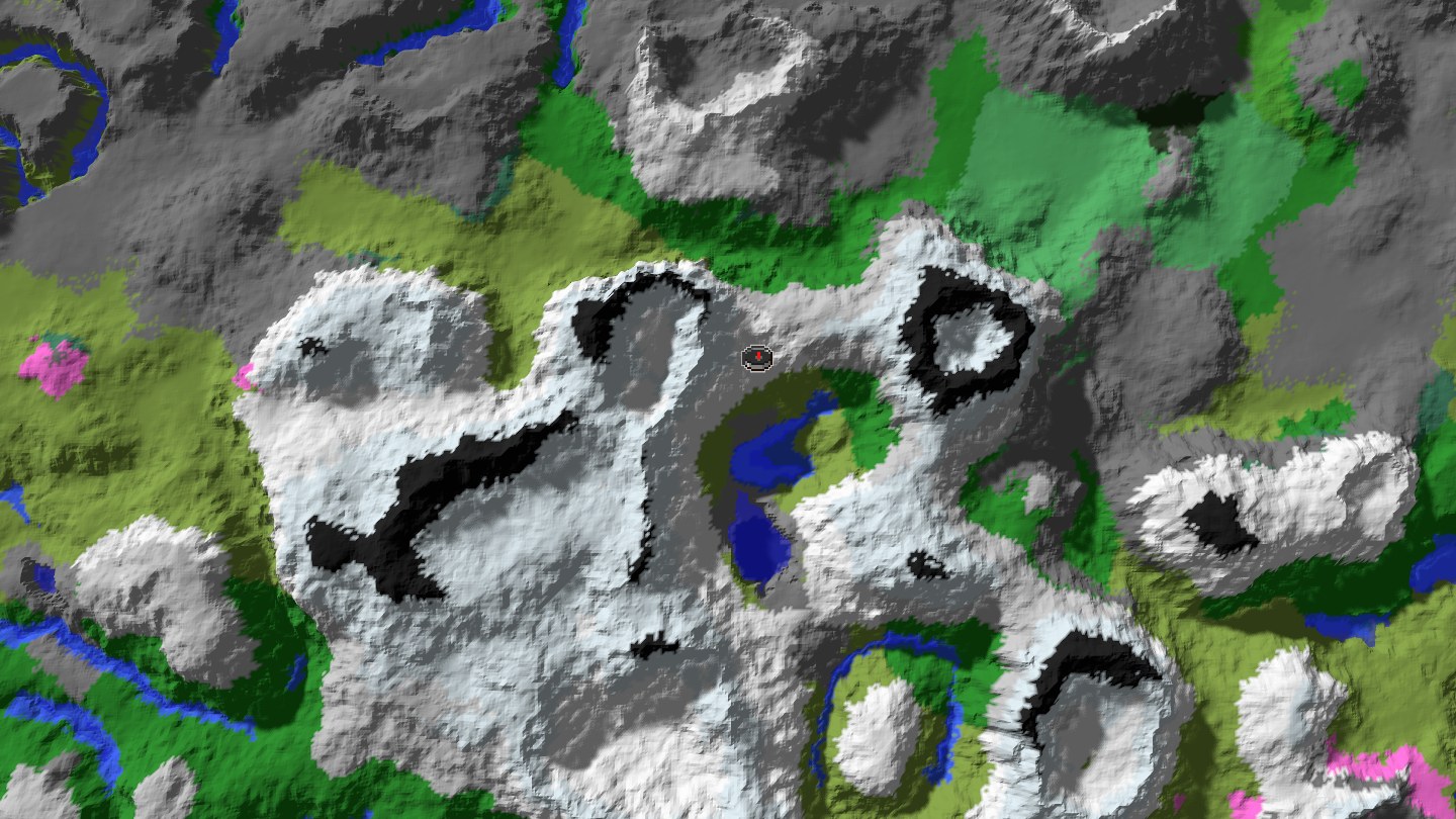 Aerial Minecraft seed map — Java 1.21 dam valley outpost ancient city seed [839353464708]