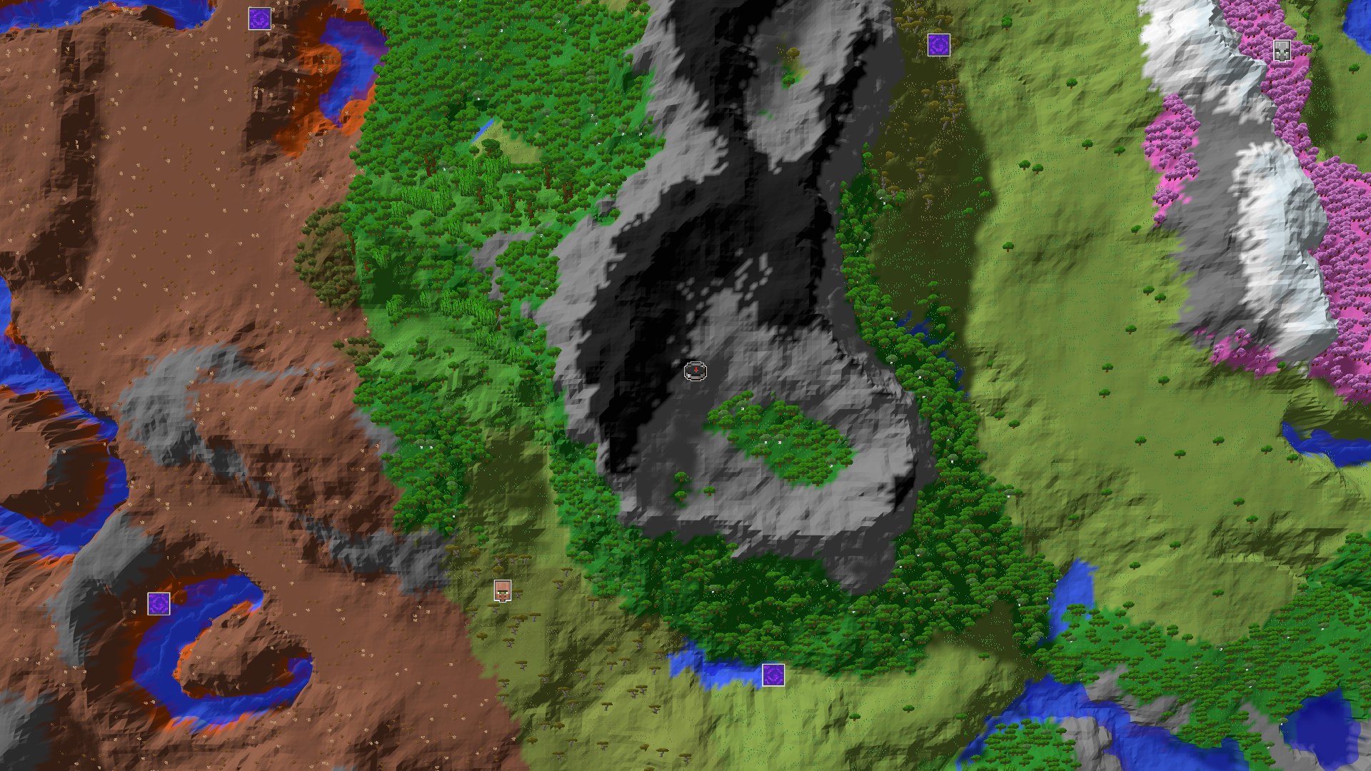 3D perspective view of the seed with structure markers