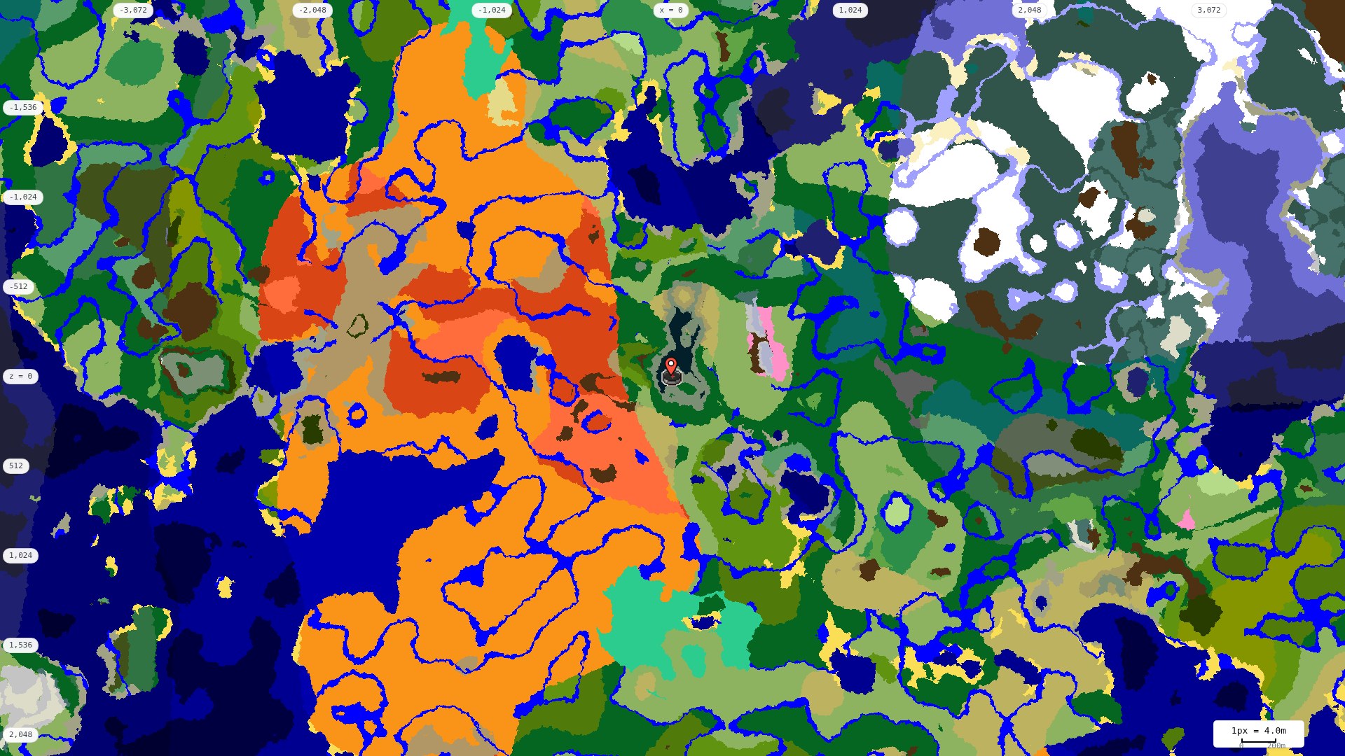 Top-down biome map at 4 m per pixel
