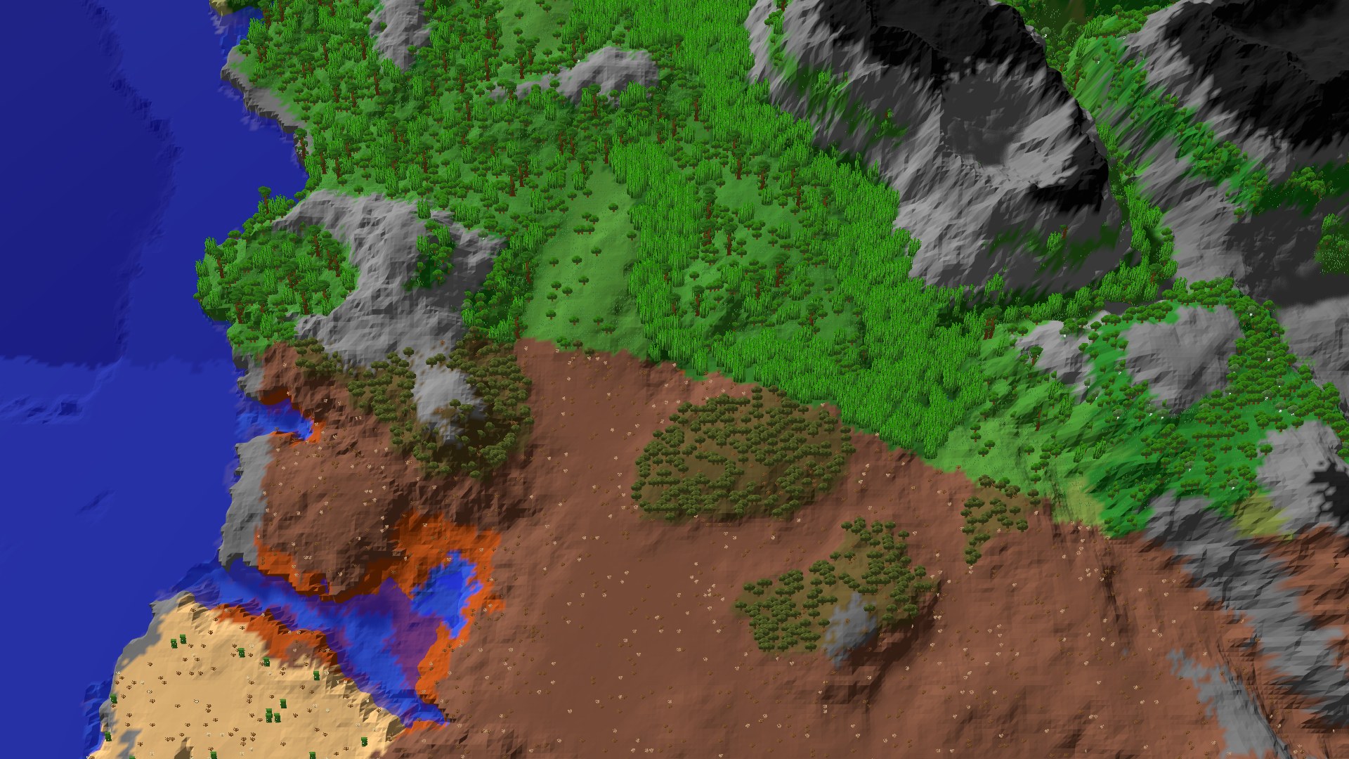 Aerial 3D overview 500 blocks NE of spawn