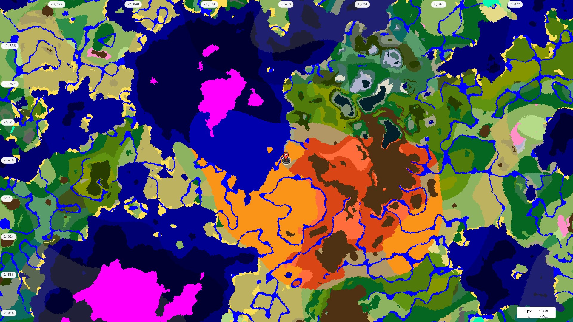 Top-down biome map at 4 m per pixel