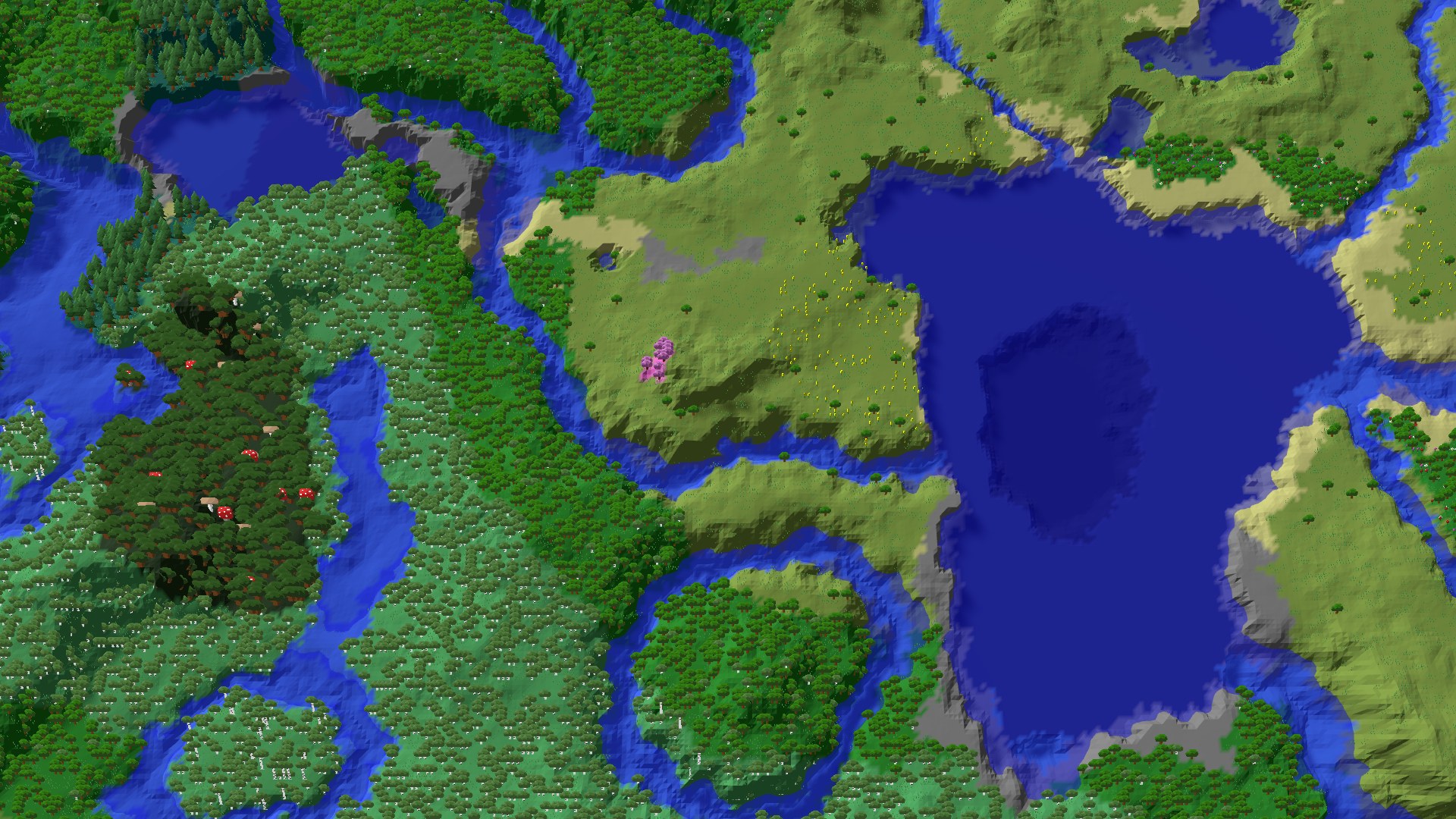 Aerial 3D overview 500 blocks NE of spawn