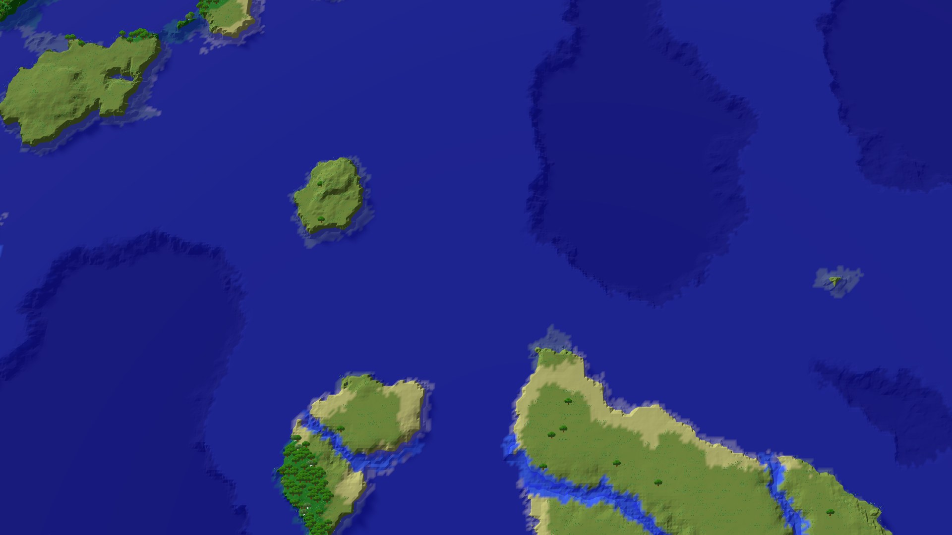 Aerial 3D overview 500 blocks NW of spawn