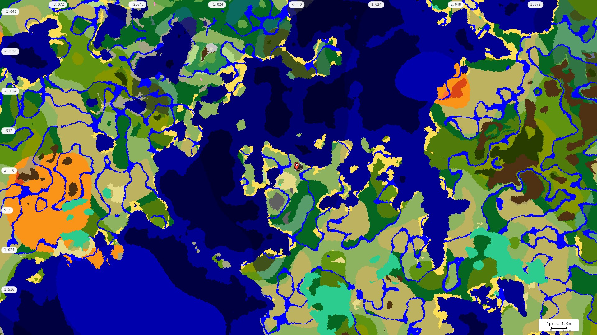 Top-down biome map at 4 m per pixel