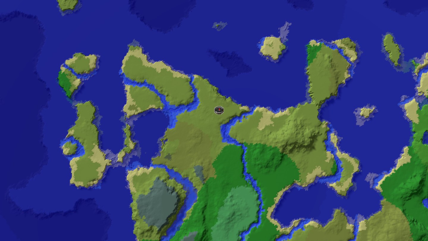 Aerial Minecraft seed map — Java 1.21 floating blacksmith village island seed [-2910357421757836219]
