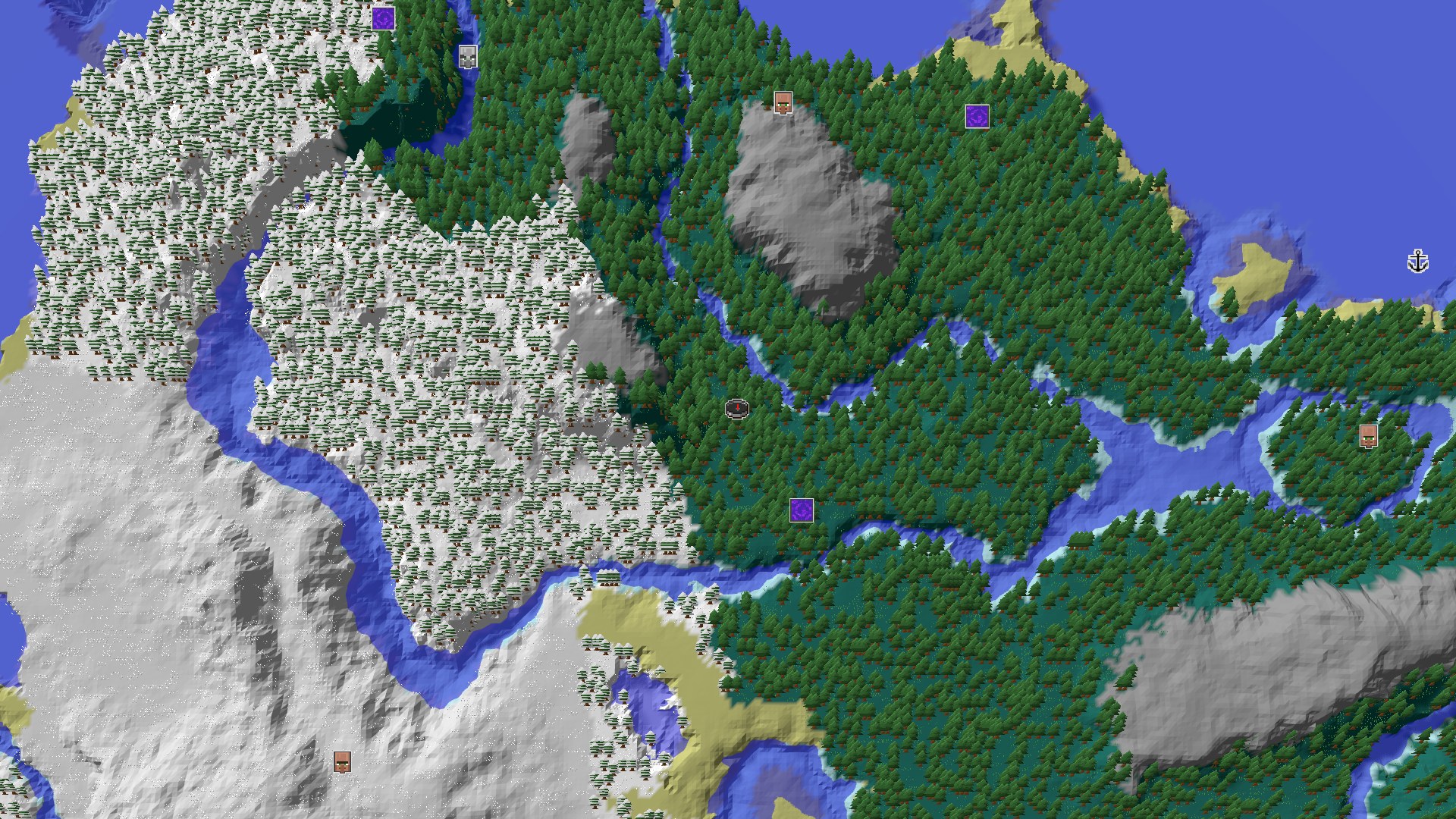 3D perspective view of the seed with structure markers