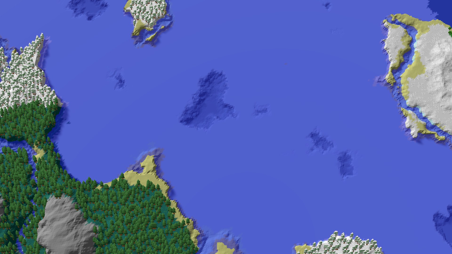 Aerial 3D overview 500 blocks NE of spawn