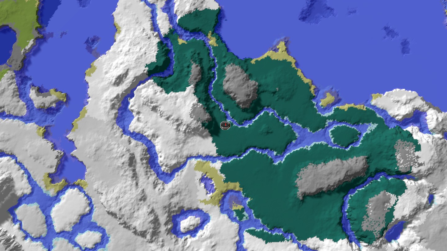 Aerial Minecraft seed map — Java 1.21 lush cave trial chamber seed [-4489292942806155692]