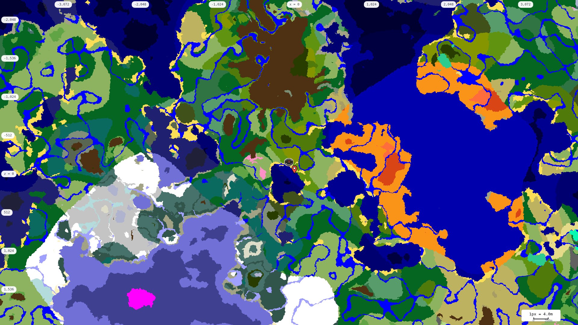 Top-down biome map at 4 m per pixel