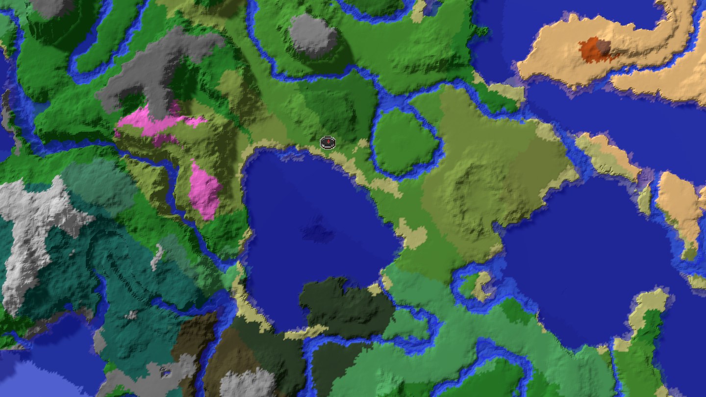 Aerial Minecraft seed map — Java 1.21 plains village over hidden trial chamber seed [-4846938560221895644]