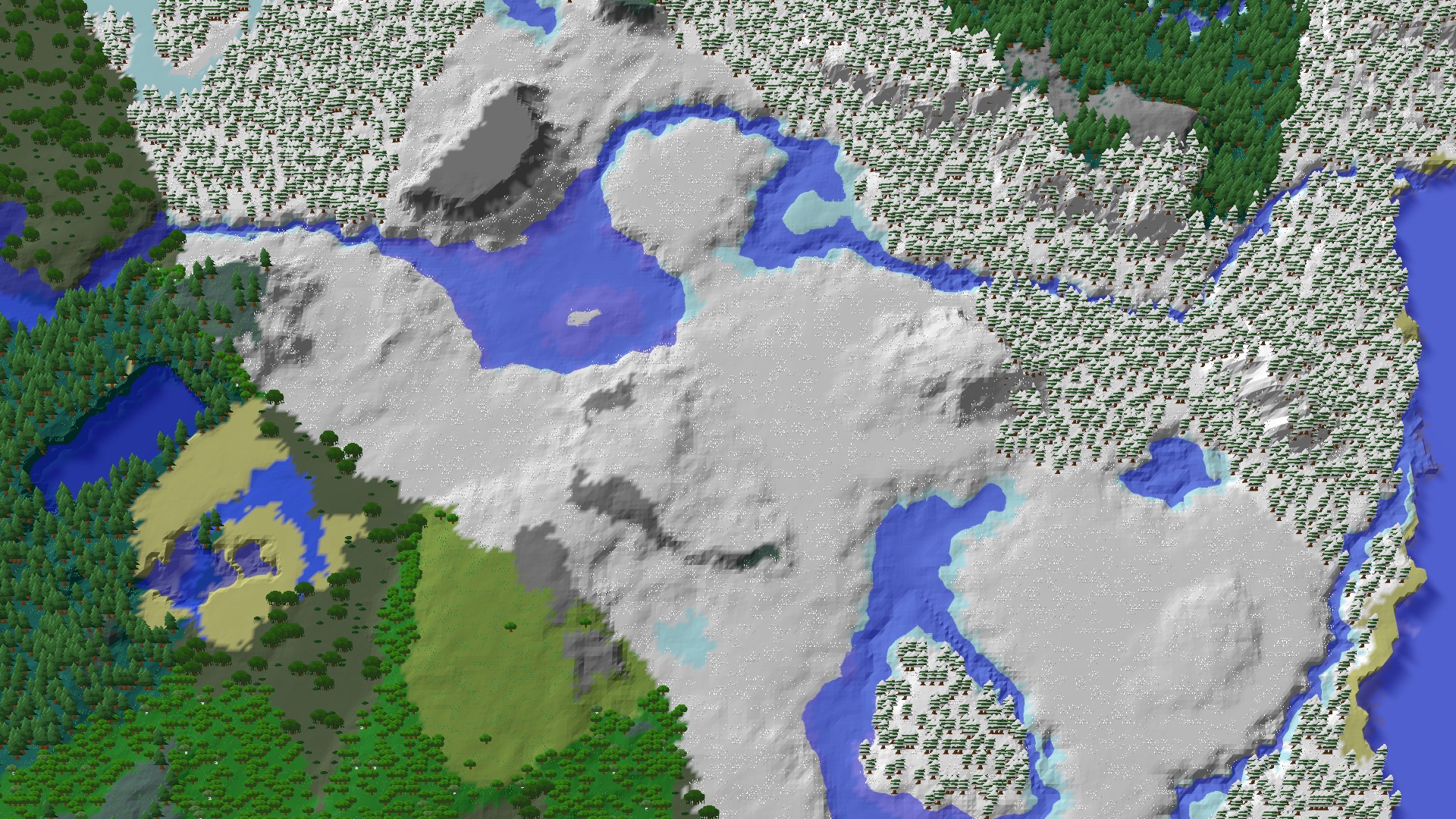Aerial 3D overview 500 blocks NE of spawn