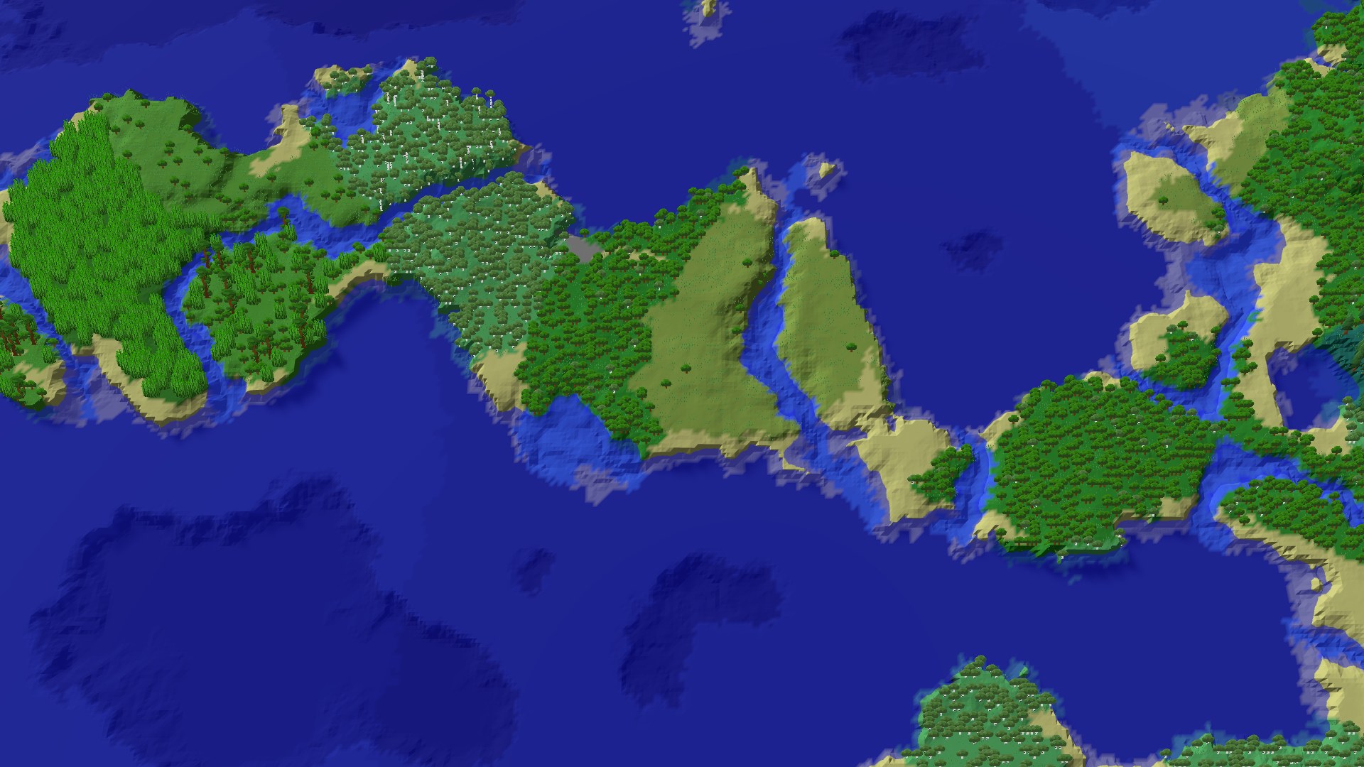 Aerial 3D overview 500 blocks NE of spawn