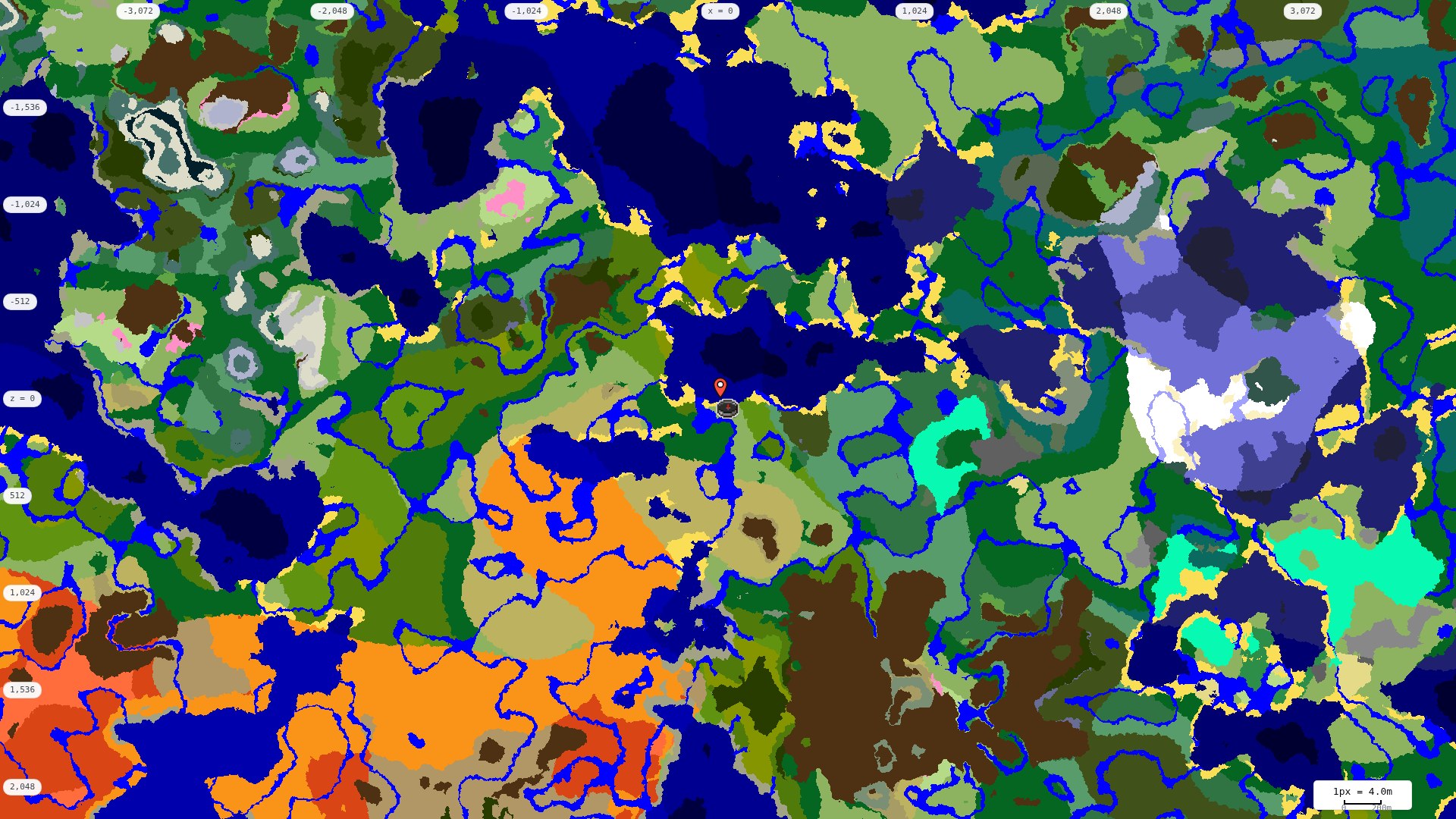 Top-down biome map at 4 m per pixel