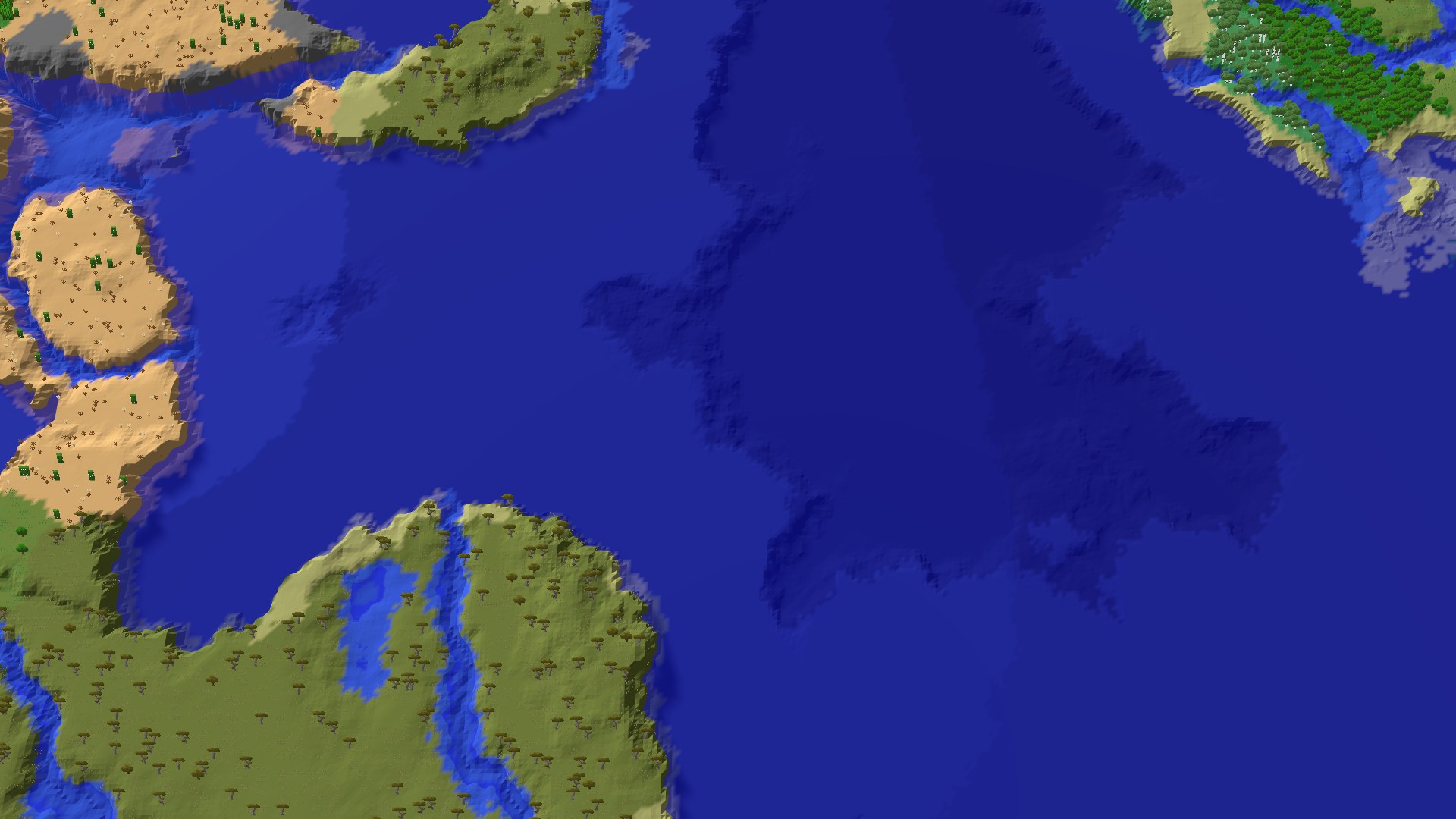 Aerial 3D overview 500 blocks SE of spawn