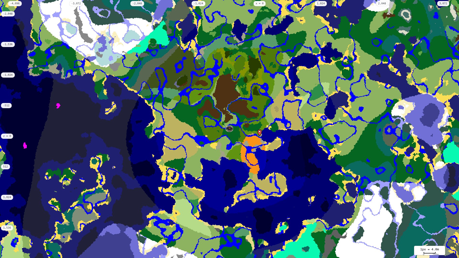Top-down biome map at 4 m per pixel