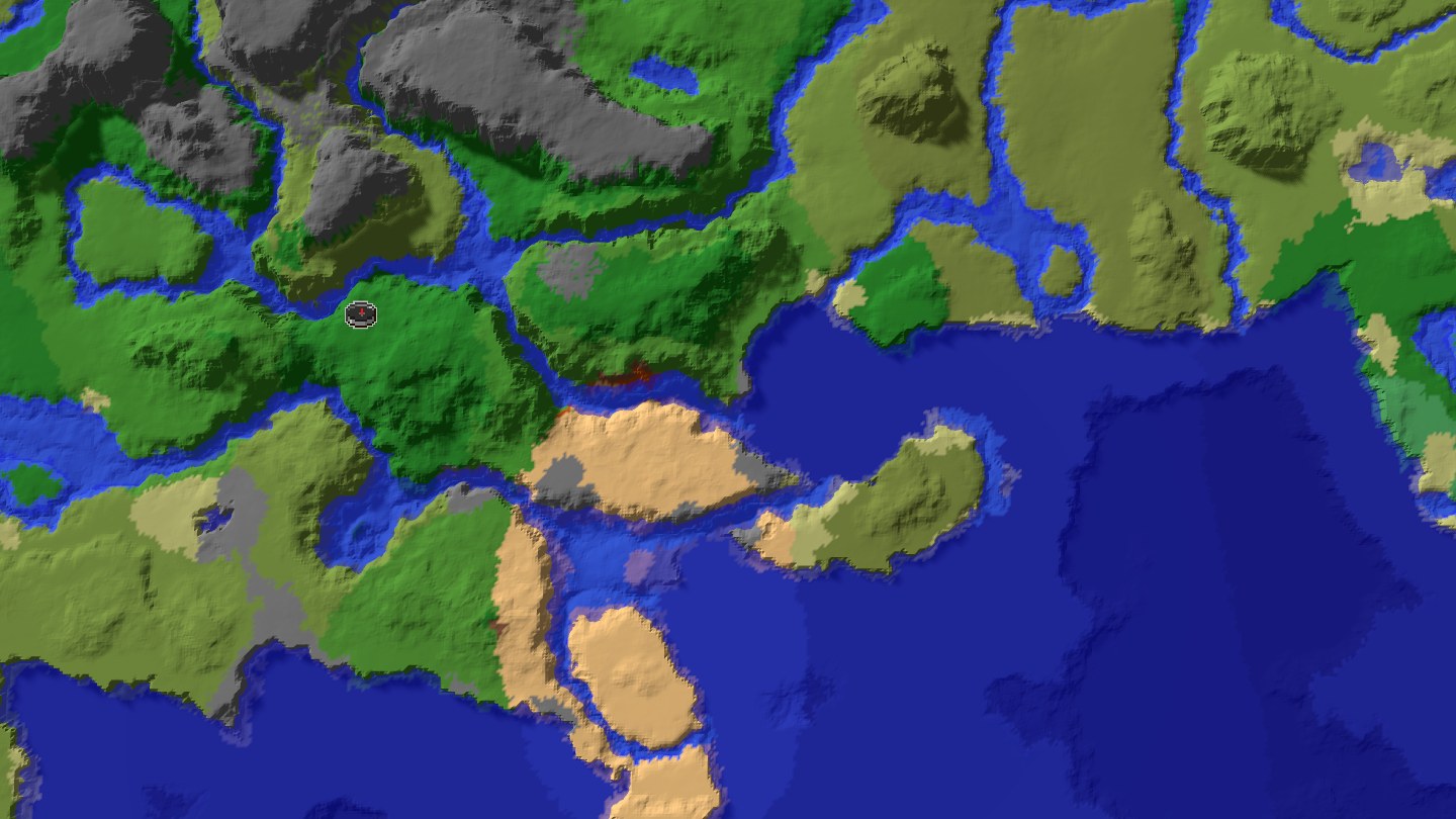 Aerial Minecraft seed map — Java 1.21 desert village jungle temple seed [-7083917331153223960]