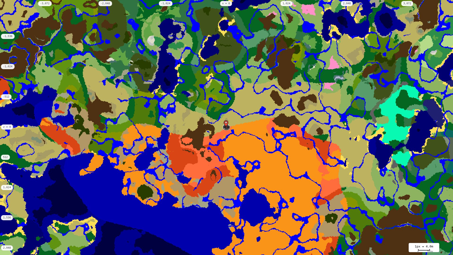 Top-down biome map at 4 m per pixel