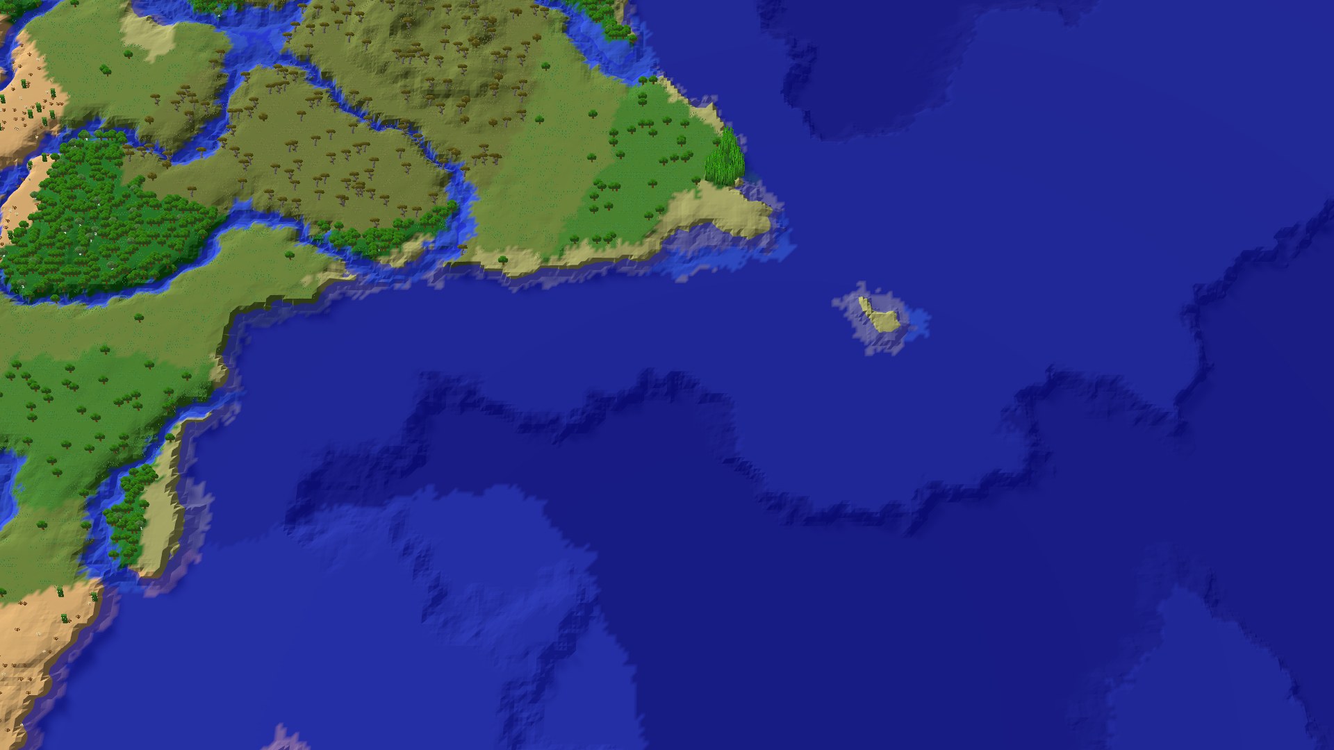 Aerial 3D overview 500 blocks NE of spawn