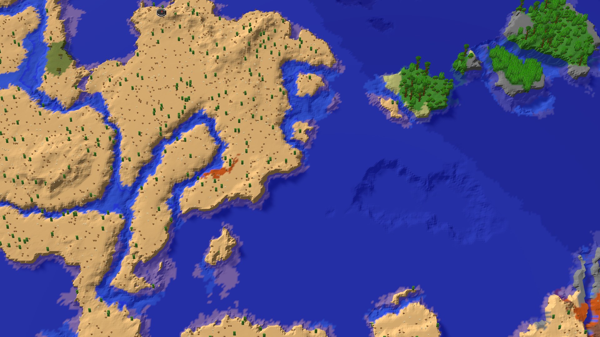 Aerial 3D overview 500 blocks SE of spawn