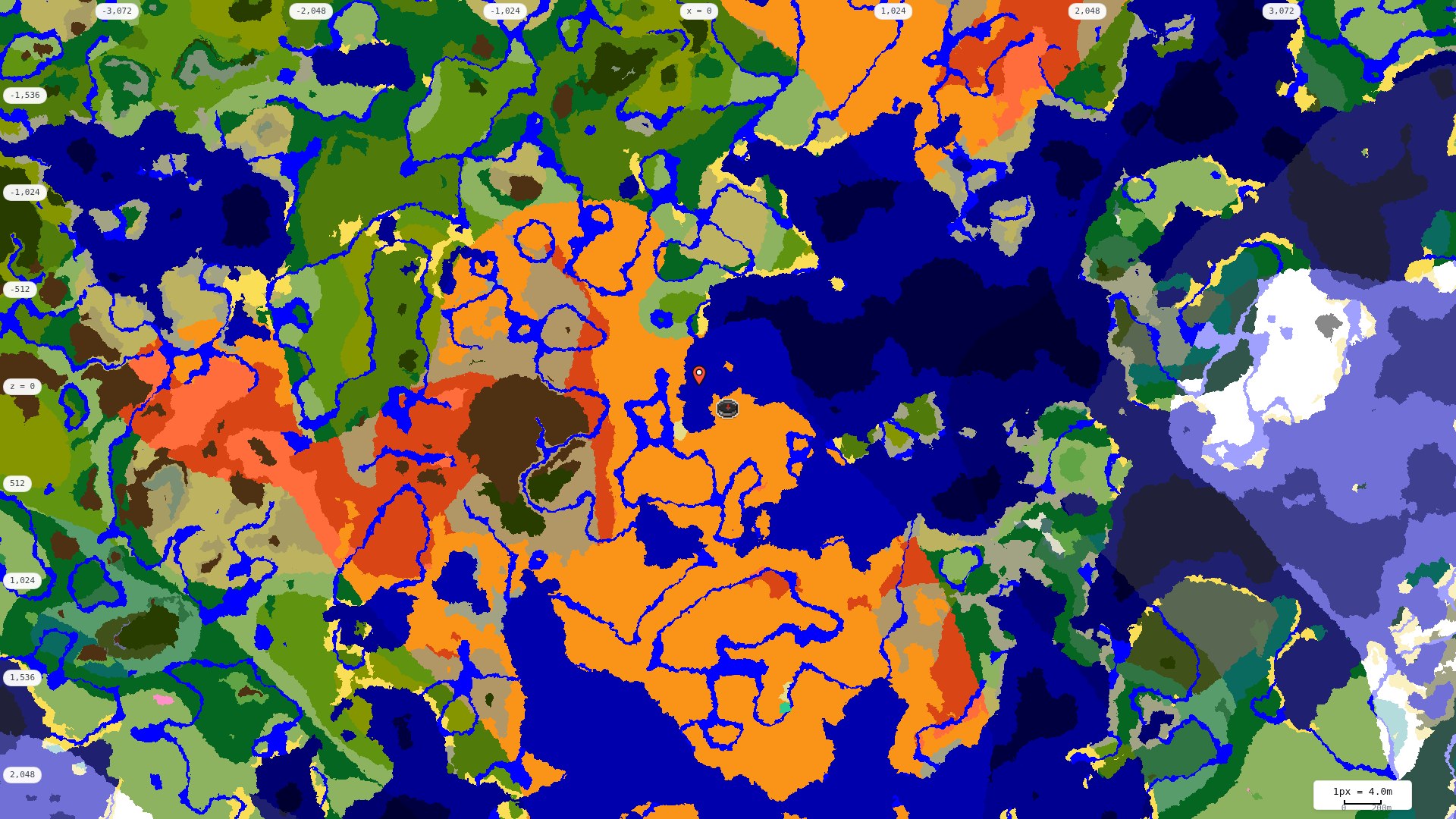 Top-down biome map at 4 m per pixel