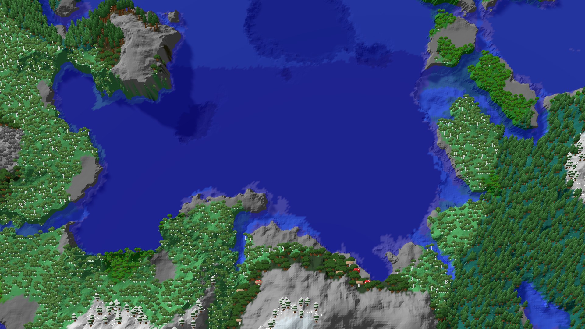 Aerial 3D overview 500 blocks NE of spawn