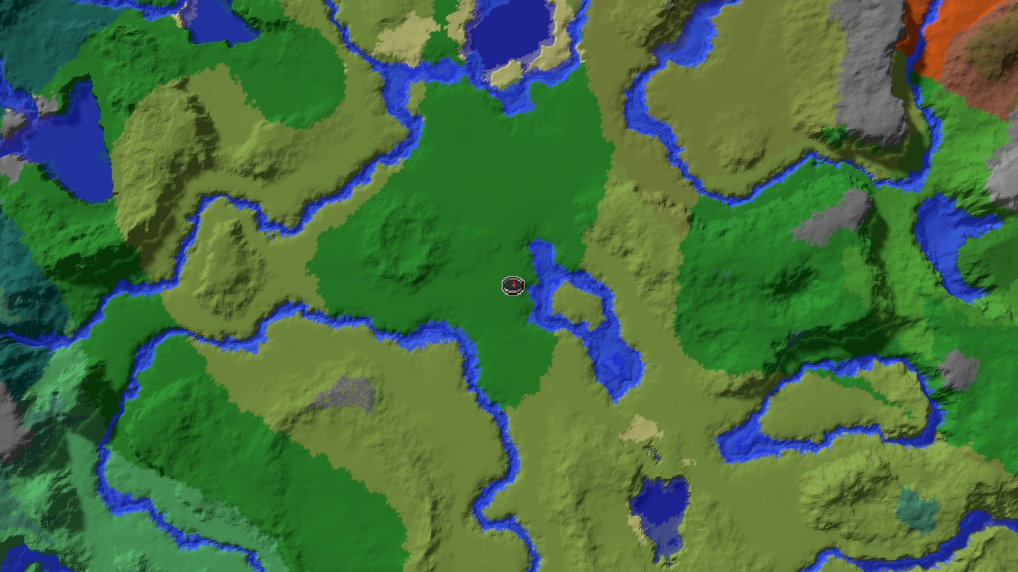 Aerial Minecraft seed map — Java 1.21 multi-biome flower forest seed [-9026628020245359522]