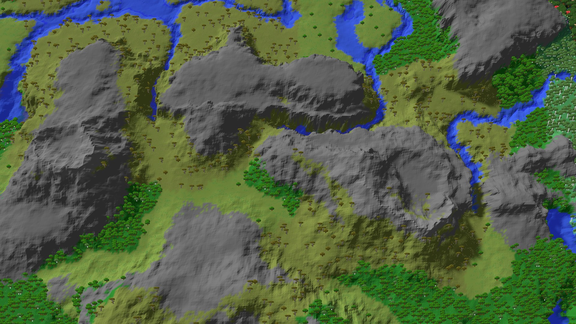 Aerial 3D overview 500 blocks NE of spawn
