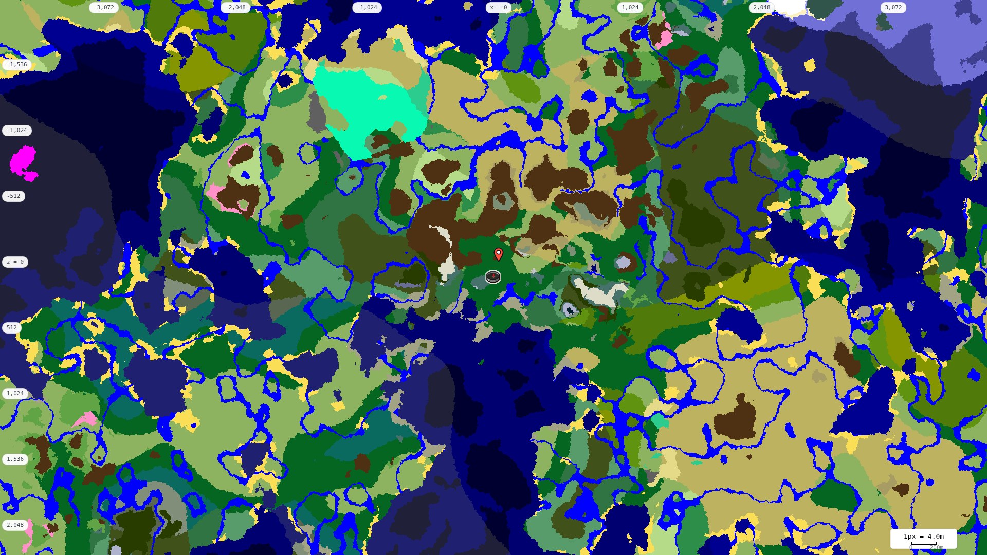 Top-down biome map at 4 m per pixel