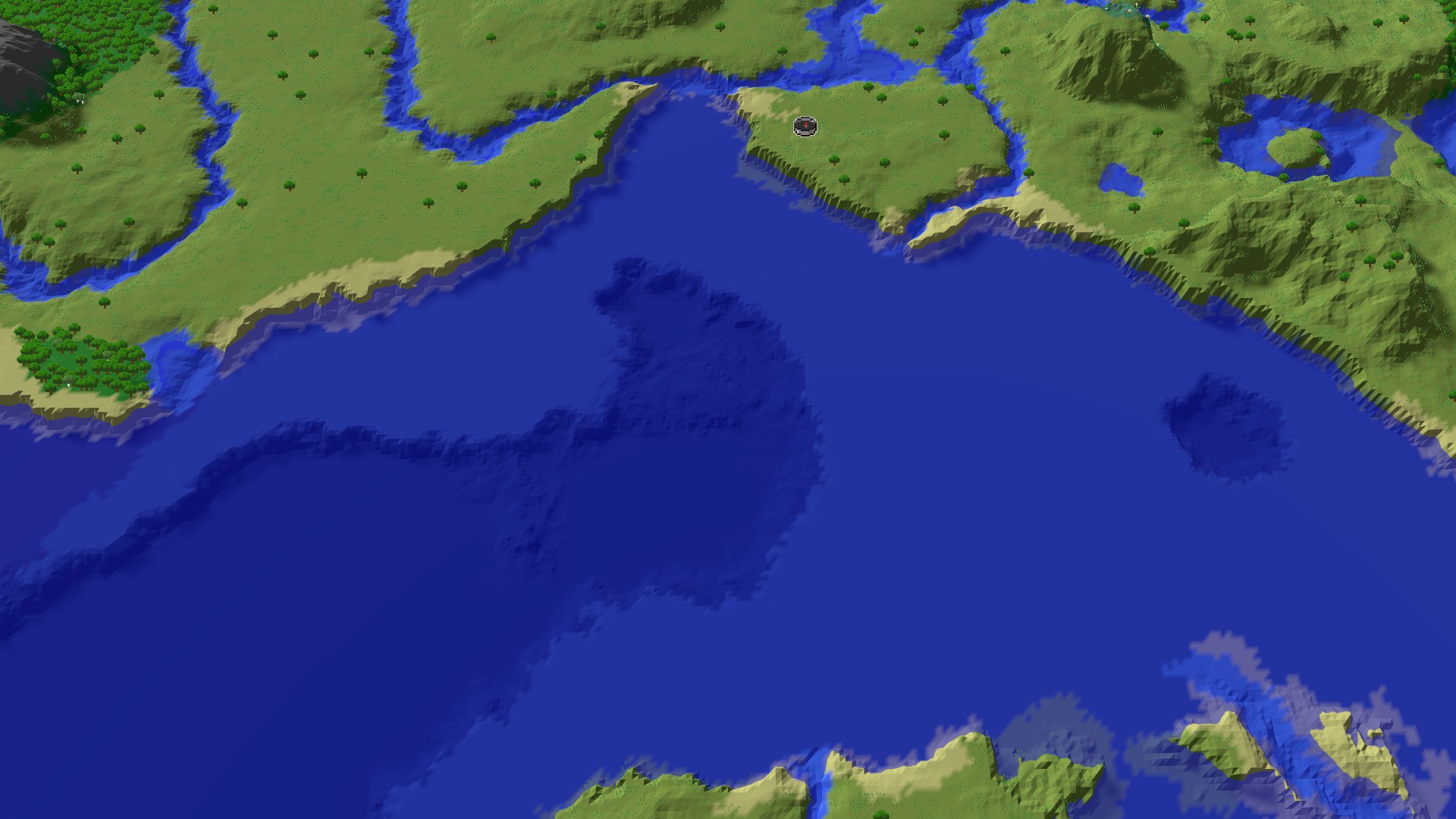 Aerial Minecraft seed map — A Quick Amethyst Start and Coastal Exploration