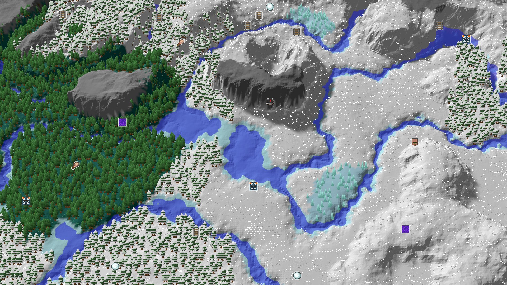 Aerial Minecraft seed map — Spawn in Dripstone Caves with Quick Access to a Geode