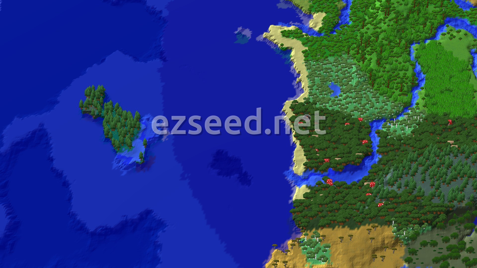 Aerial Minecraft seed map — Dark Forest Spawn with Fast Access to Starter Structures