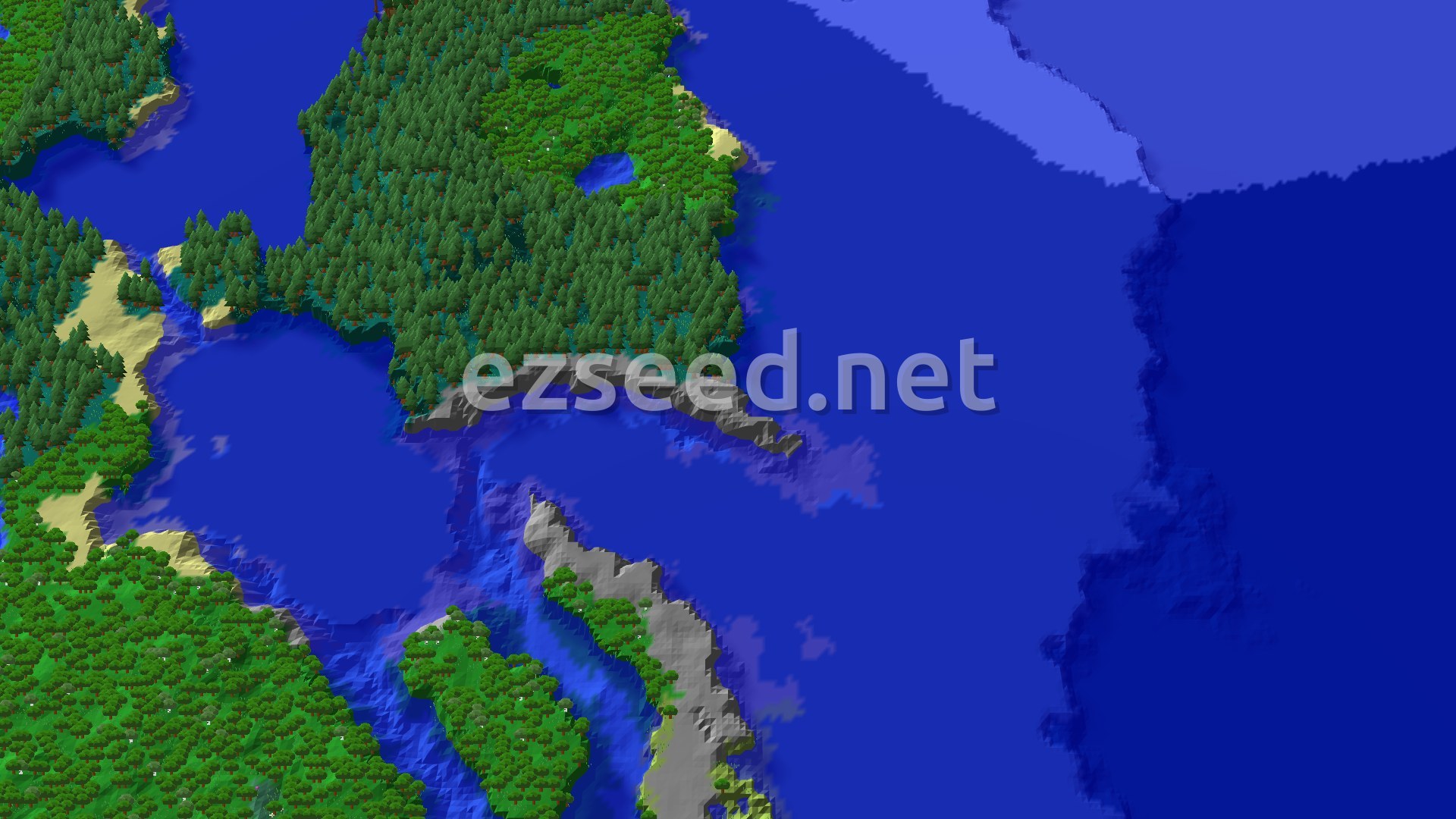 Aerial Minecraft seed map — Forest Spawn with Nearby Trial Chambers