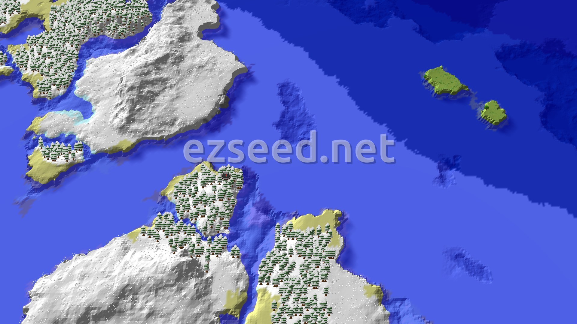 Aerial Minecraft seed map — Shipwreck and Trial Chambers Close to Spawn