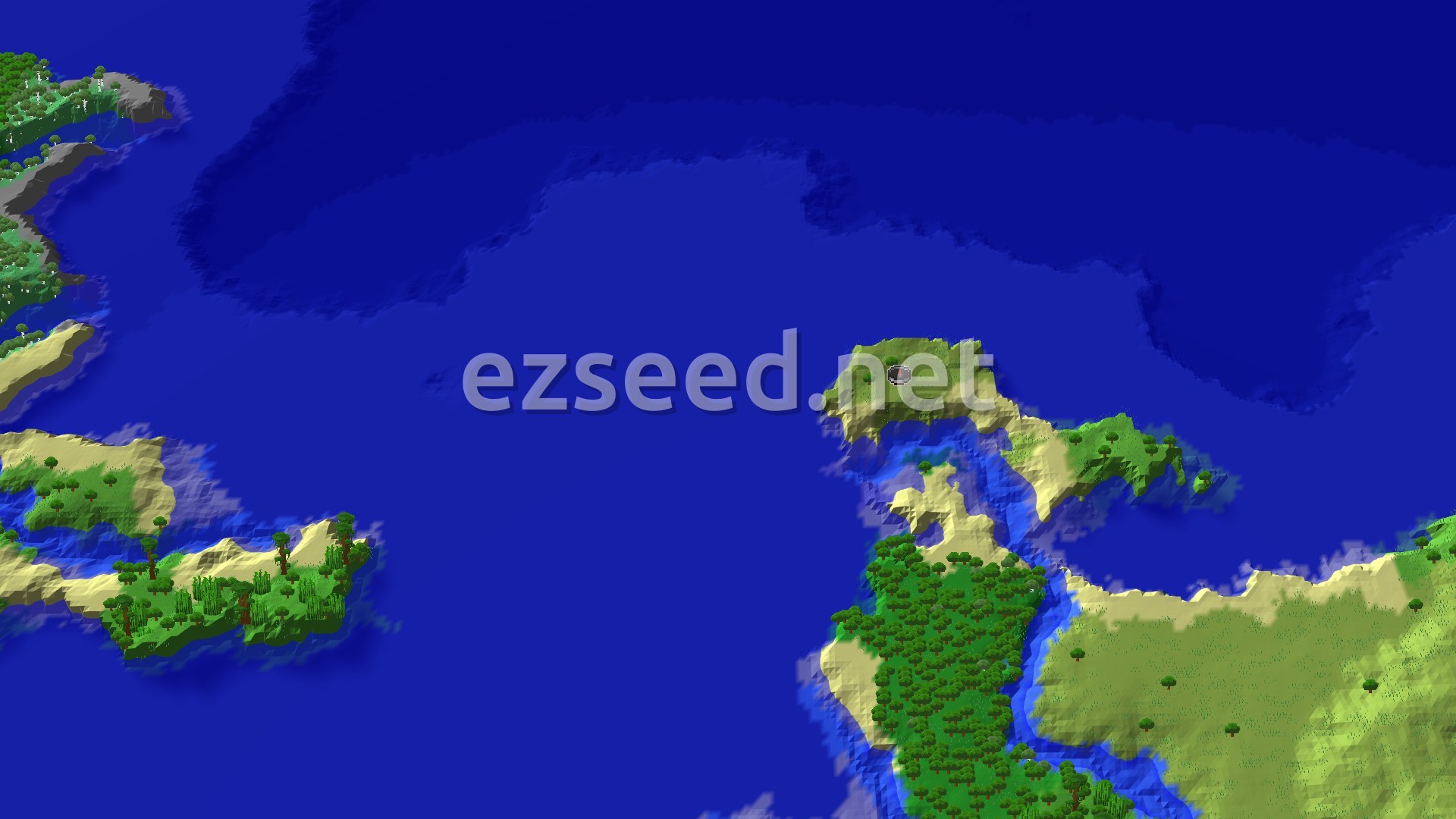 Aerial Minecraft seed map — Many Structures Near Spawn: A Java 26+ Seed