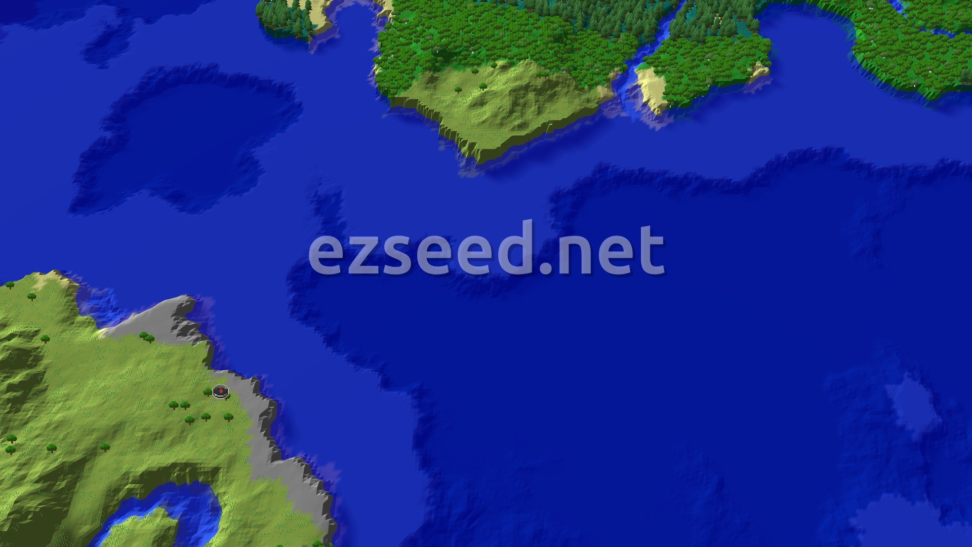 Aerial Minecraft seed map — Ocean Exploration and Loot Near a Plains Spawn