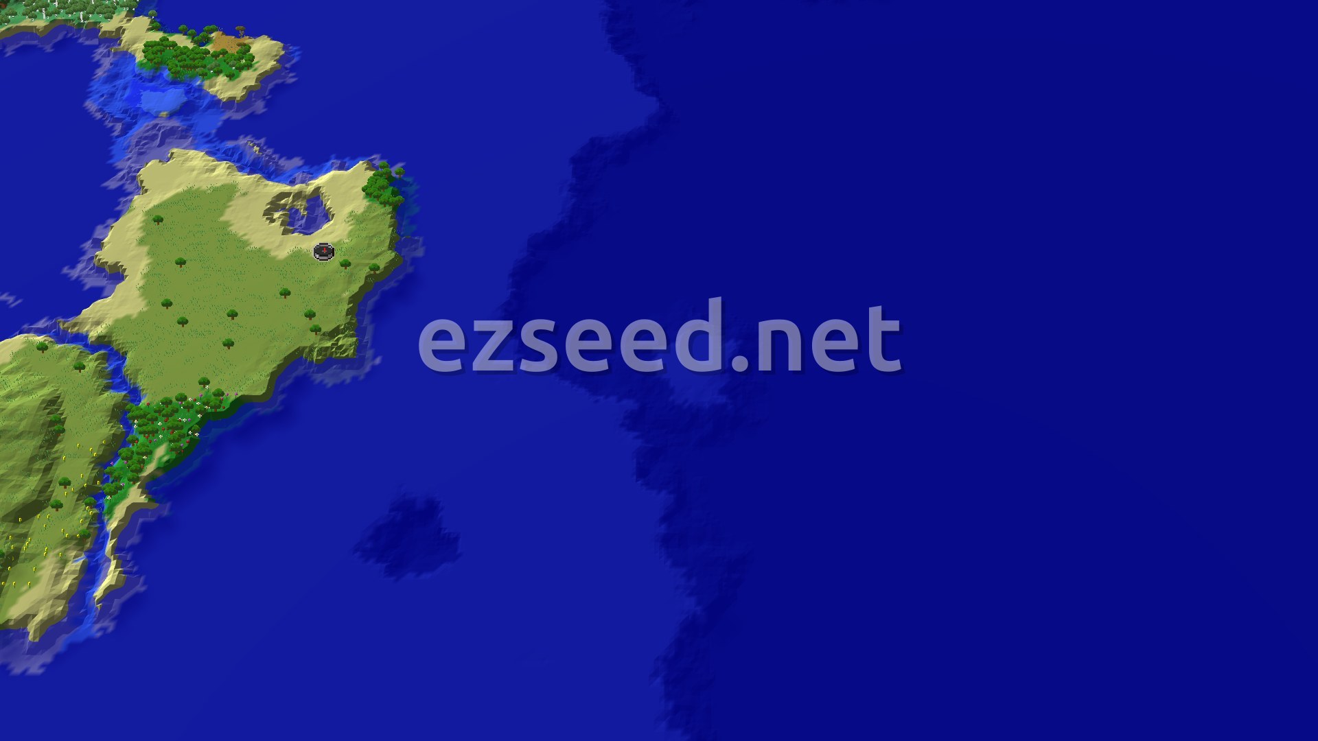 Aerial Minecraft seed map — Pristine Flower Forest Near Spawn