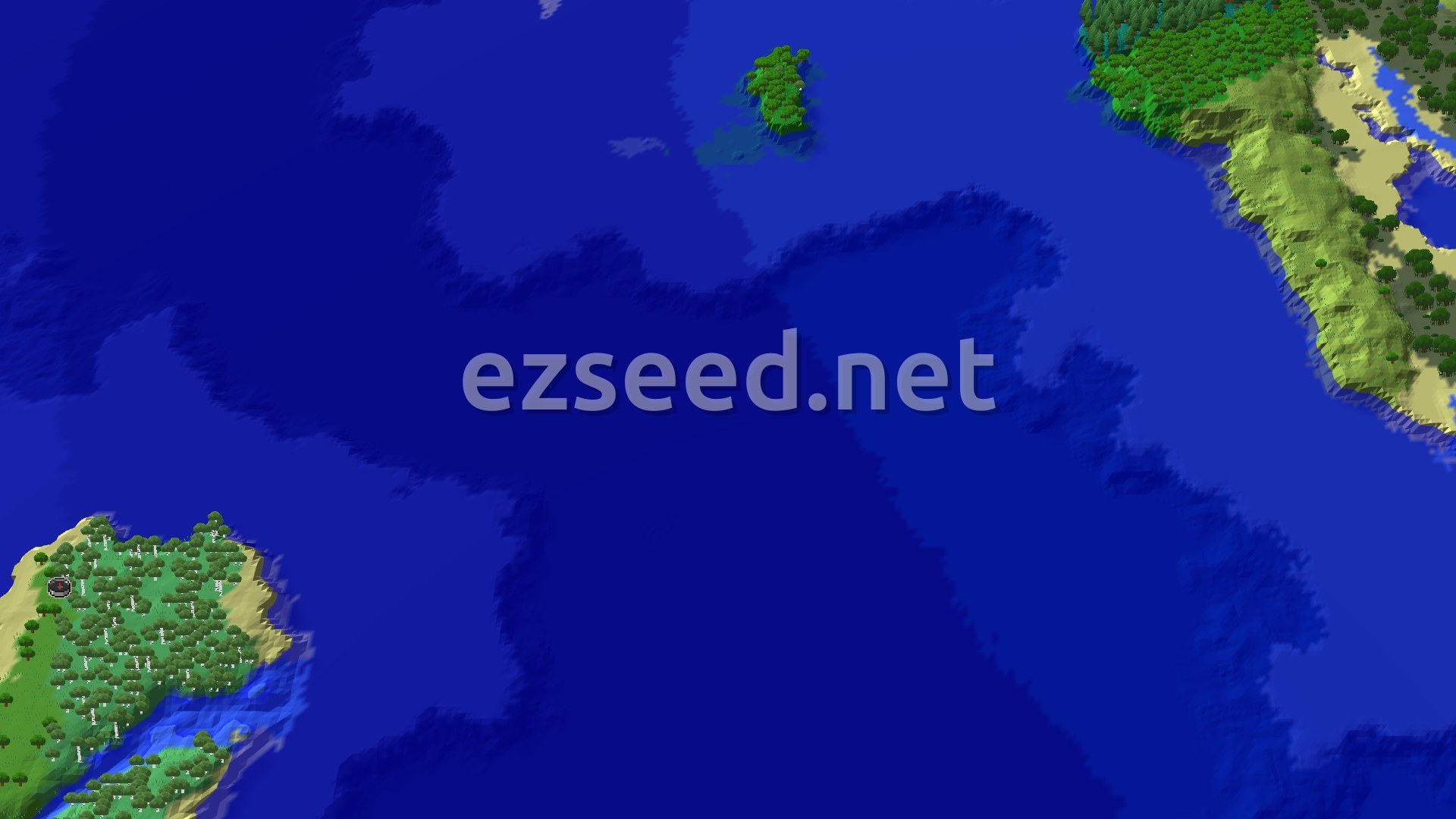 Aerial Minecraft seed map — Jungle Temple at 270 Blocks from Birch Forest Spawn