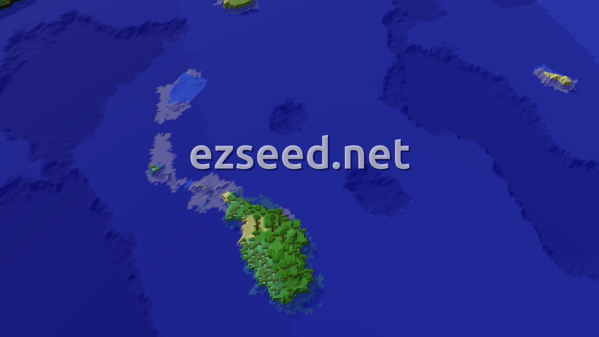 Aerial Minecraft seed map — Ocean Spawn with Nearby Ancient City and Chambers