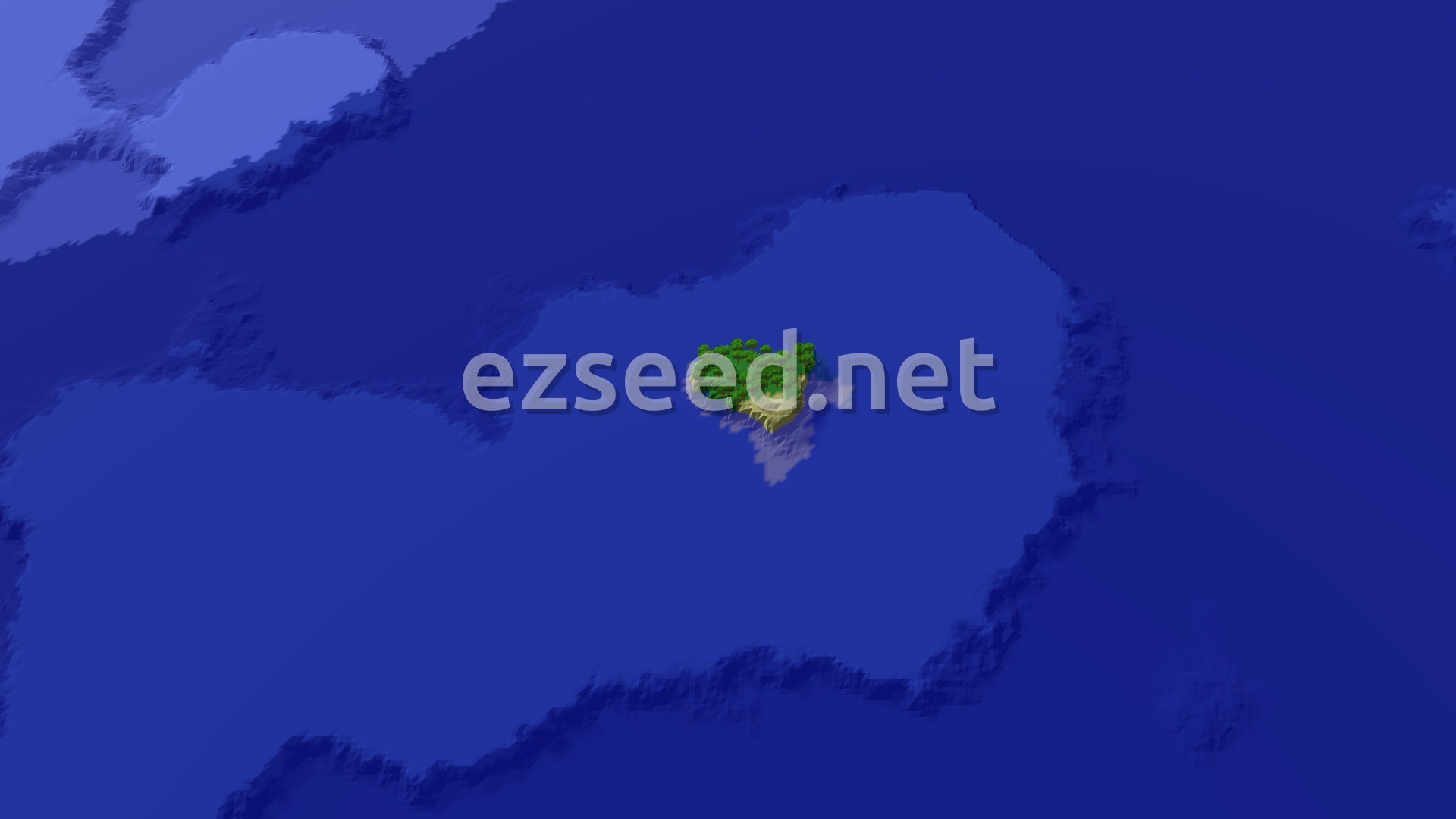 Aerial Minecraft seed map — Island Spawn with Nearby Trials and Ocean Biomes