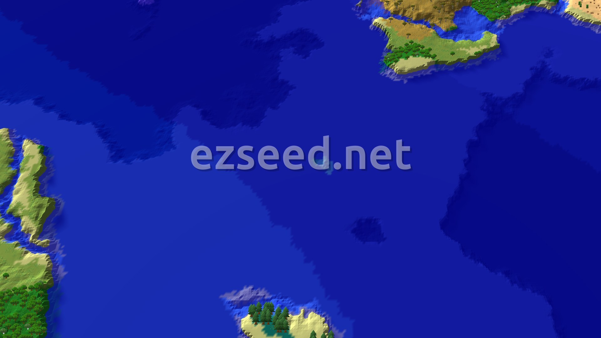 Aerial Minecraft seed map — Spawn on a Beach with a Shipwreck and Trial Chambers Nearby