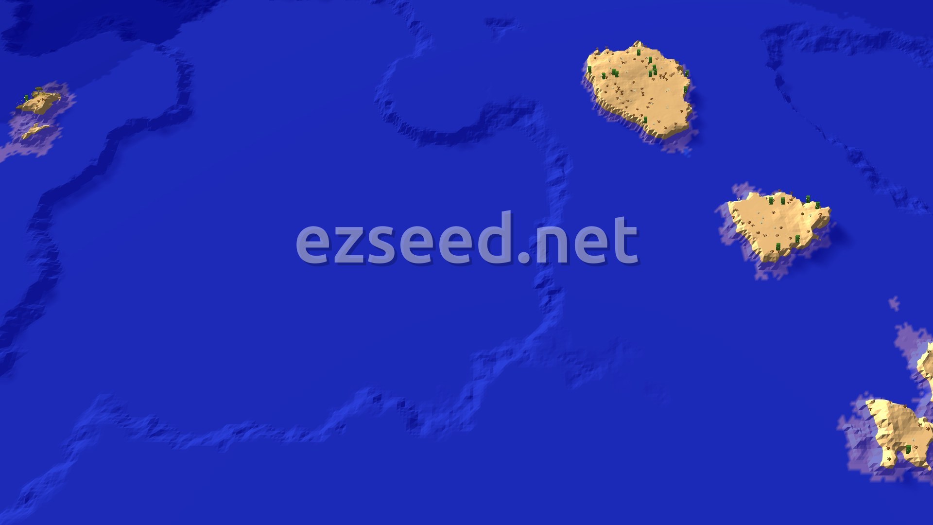 Aerial Minecraft seed map — Spawn on a Beach with a Village Nearby