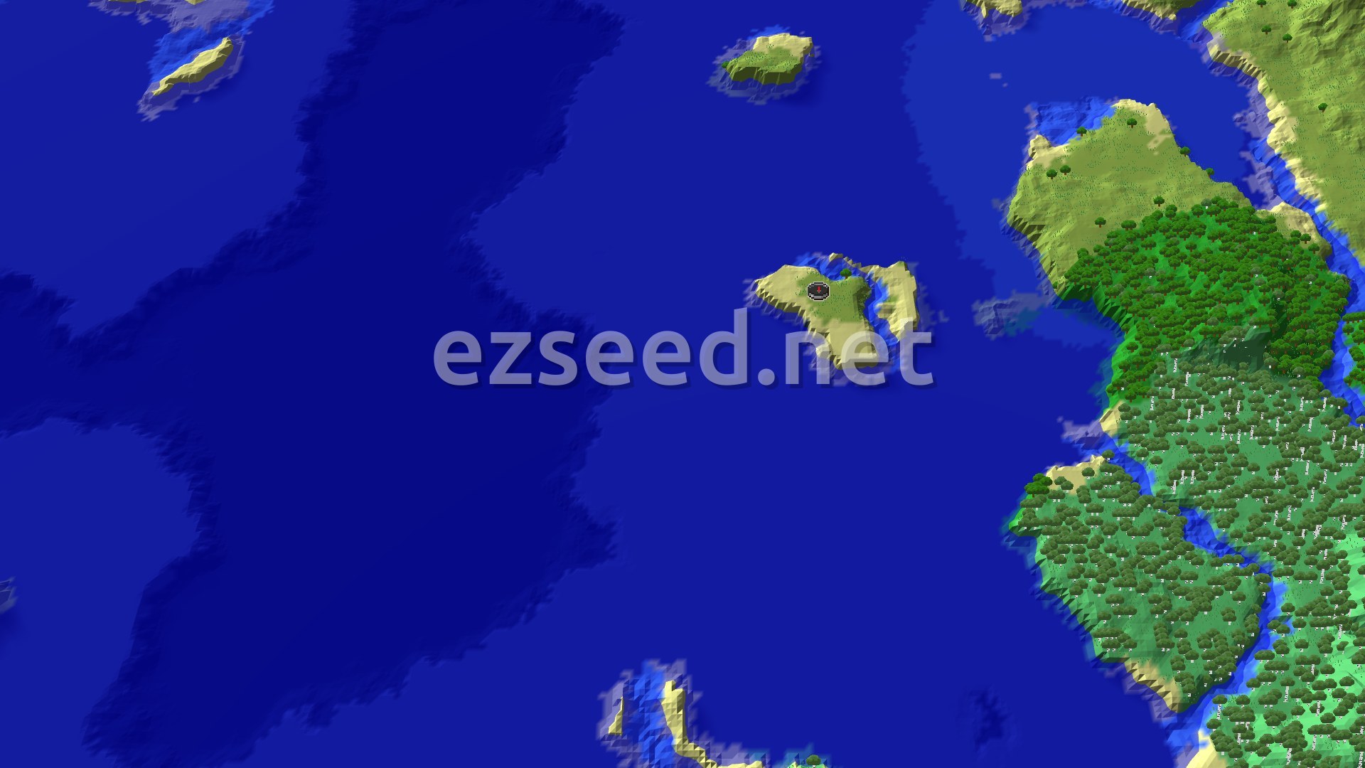 Aerial Minecraft seed map — An Ocean of Potential with Near Trial Chambers